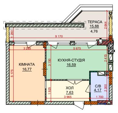 1-кімнатна 49.92 м² в ЖК Лісова казка 2 від 31 000 грн/м², Київ
