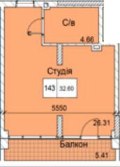 Студия 32.6 м² в ЖК Love от 17 100 грн/м², Одесса