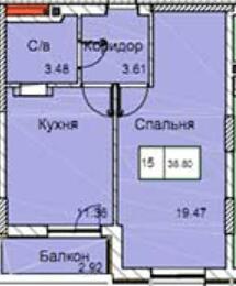 1-комнатная 38.8 м² в ЖК Love от 17 100 грн/м², Одесса