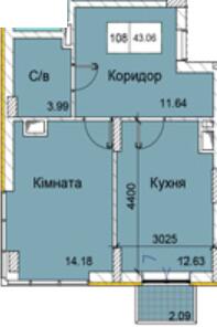 1-комнатная 43.06 м² в ЖК Love от 17 100 грн/м², Одесса
