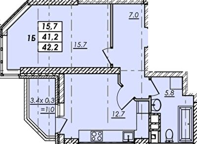 1-кімнатна 42.2 м² в ЖК RealPark від 18 350 грн/м², Одеса