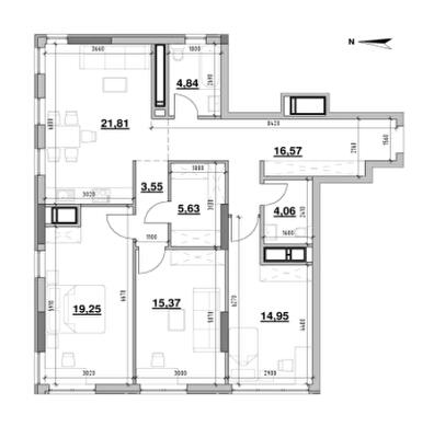3-комнатная 106.03 м² в ЖК Nordica Residence от 62 297 грн/м², Киев