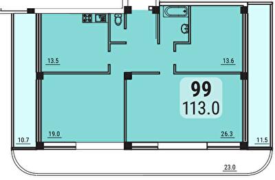 3-кімнатна 113 м² в ЖК Море від 35 850 грн/м², Одеса