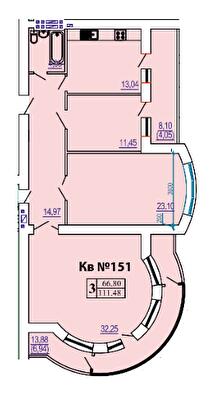 3-кімнатна 111.48 м² в ЖК Перемога від 28 150 грн/м², Одеса