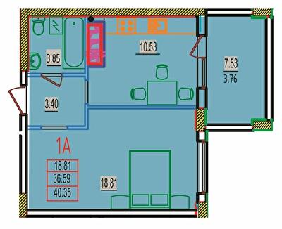 1-комнатная 40.35 м² в ЖК RosenTal от 19 250 грн/м², с. Лиманка