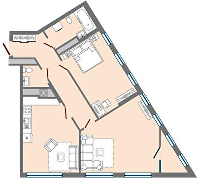 2-комнатная 83.71 м² в ЖК Greenville Park Lviv от 25 250 грн/м², Львов