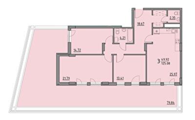 3-комнатная 125.08 м² в ЖК Praud Premium от 39 550 грн/м², Львов