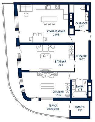 2-комнатная 97.46 м² в ЖК Viking Park от 27 650 грн/м², Львов
