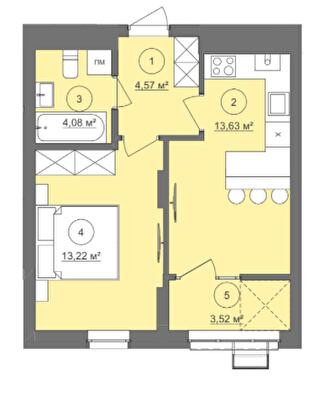 1-комнатная 39.02 м² в ЖК Well Home от 28 250 грн/м², Львов