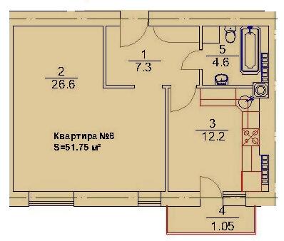 1-кімнатна 51.75 м² в ЖК Підгір`я від 12 700 грн/м², м. Трускавець