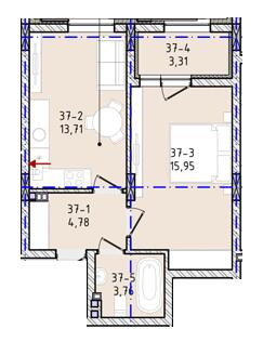 1-комнатная 41.51 м² в ЖК Вилла Зубра от 24 700 грн/м², с. Зубра