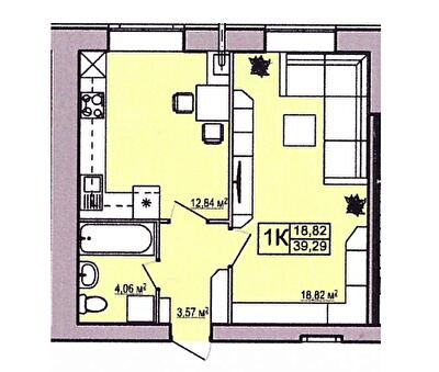 1-кімнатна 39.29 м² в ЖК Правильний вибір від 15 500 грн/м², Дніпро
