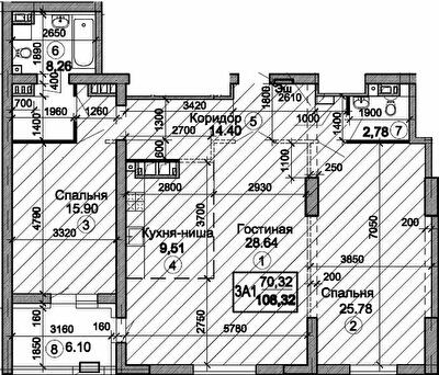 3-кімнатна 112.6 м² в ЖК Тріумф від 23 000 грн/м², Дніпро