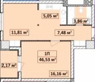 1-комнатная 46.53 м² в ЖК Capital Tower от 27 000 грн/м², Чернигов