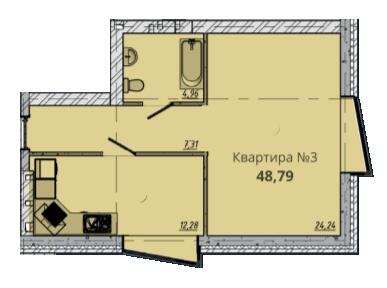 1-кімнатна 48.79 м² в ЖК Європейський квартал від 16 000 грн/м², Житомир