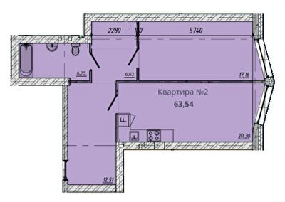 1-кімнатна 63.54 м² в ЖК Європейський квартал від 16 000 грн/м², Житомир