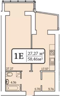 1-комнатная 60.68 м² в ЖК Александровский 2 от 17 550 грн/м², Запорожье