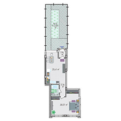 3-комнатная 79.54 м² в ЖК Лавандовый от 31 625 грн/м², г. Бровары