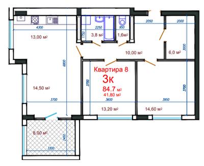 3-кімнатна 84.7 м² в ЖК Потьомкінський від 24 500 грн/м², Херсон