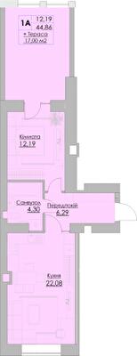 1-кімнатна 61.86 м² в ЖК Греків Ліс від 18 150 грн/м², м. Умань
