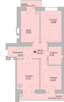 3-комнатная 90.95 м² в ЖК Греків Ліс от 18 150 грн/м², г. Умань