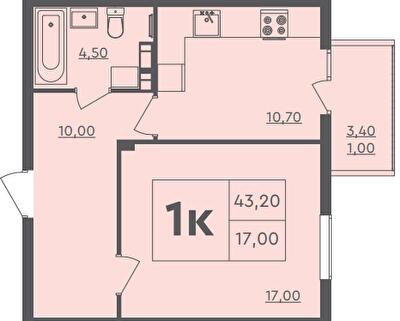 1-комнатная 43.2 м² в ЖК Scandia от 19 500 грн/м², г. Бровары