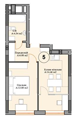 1-комнатная 37.68 м² в ЖК River Plaza от 28 000 грн/м², г. Вышгород