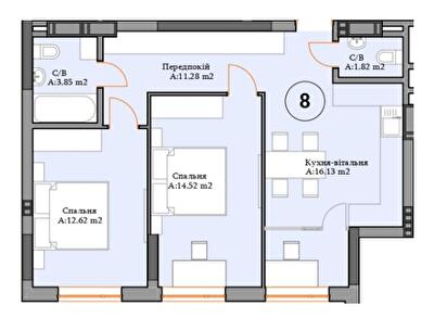 2-кімнатна 60.22 м² в ЖК River Plaza від 27 000 грн/м², м. Вишгород