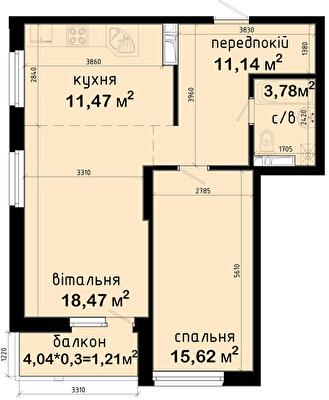 2-кімнатна 61.69 м² в ЖК Авеню 42 від 44 000 грн/м², Київ