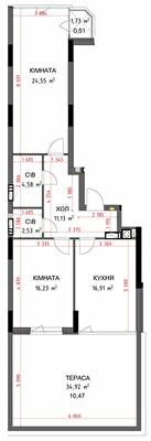 2-комнатная 86.91 м² в ЖК На Прорезной 2 от 27 000 грн/м², пгт Гостомель