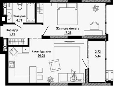 1-комнатная 56.09 м² в ЖК PUSHA HOUSE от 48 100 грн/м², Киев