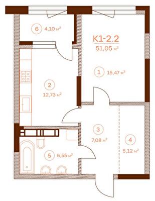 1-комнатная 51.05 м² в ЖК Stanford от 65 450 грн/м², Киев