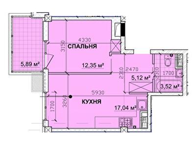 1-комнатная 44.89 м² в ЖК PARKOVIY от 17 350 грн/м², г. Кривой рог