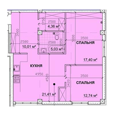 2-кімнатна 73.28 м² в ЖК PARKOVIY від 17 900 грн/м², м. Кривий ріг