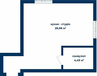 1-комнатная 33.47 м² в КД Liverpool House от 32 300 грн/м², Киев