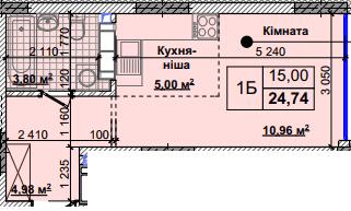 1-комнатная 24.74 м² в ЖК Новые Теремки от 21 000 грн/м², с. Новоселки