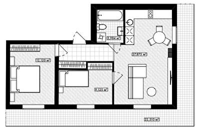 2-комнатная 59.85 м² в ЖК Rothenburg House от 27 600 грн/м², с. Петропавловская Борщаговка