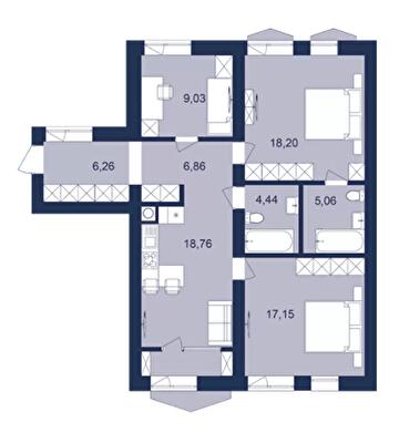 3-кімнатна 85.76 м² в ЖК РЕМ від 17 300 грн/м², м. Самбір