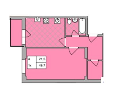 1-кімнатна 49.7 м² в ЖК Авіатор від 15 000 грн/м², Хмельницький