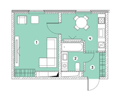 1-комнатная 30.31 м² в ЖК Smart от 16 150 грн/м², Запорожье