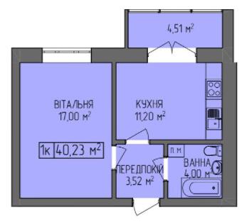 1-кімнатна 40.23 м² в ЖК Водограй від 15 850 грн/м², Івано-Франківськ