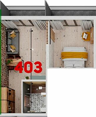 2-кімнатна 38.5 м² в Апарт-комплекс Wood Apartments від 61 650 грн/м², с. Яблуниця