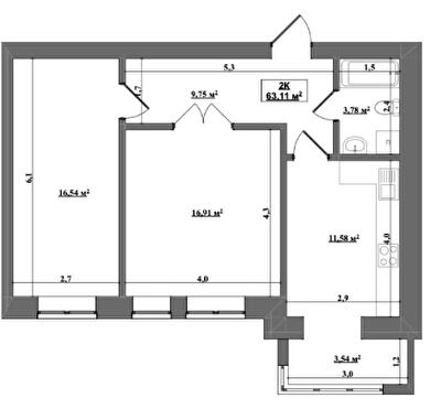 2-комнатная 63.11 м² в ЖК Уютный от 13 000 грн/м², г. Коломыя
