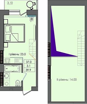 Двухуровневая 39.9 м² в ЖК Smart House от 15 450 грн/м², г. Южное