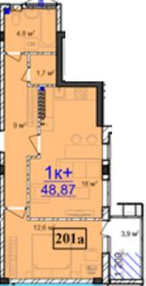 1-комнатная 48.87 м² в ЖК Мариинский от 15 000 грн/м², пгт Великодолинское