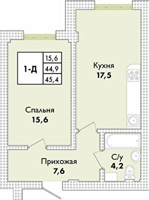 1-комнатная 45.4 м² в ЖК Парк Совиньон от 21 900 грн/м², пгт Таирово