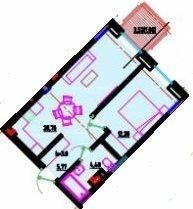 1-кімнатна 44.27 м² в ЖК Простір на Літературній від 38 350 грн/м², Одеса