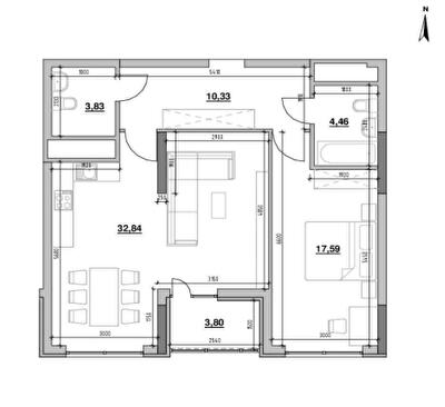 1-комнатная 72.91 м² в ЖК Nordica Residence от 54 118 грн/м², Киев