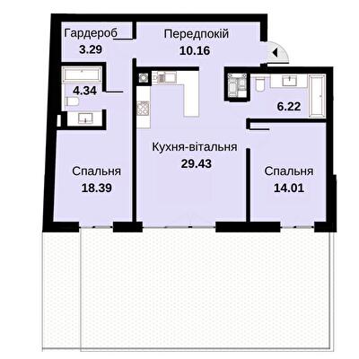 2-комнатная 85.84 м² в ЖК Княжий холл от 48 000 грн/м², Львов