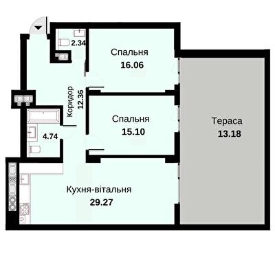 2-комнатная 93.05 м² в ЖК Княжий холл от 48 000 грн/м², Львов